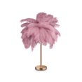 thumbnail image 2 of Bean Paste Pink Feather Table Lamp with One-touch Switch Bedside Table Lamp, 2 of 8