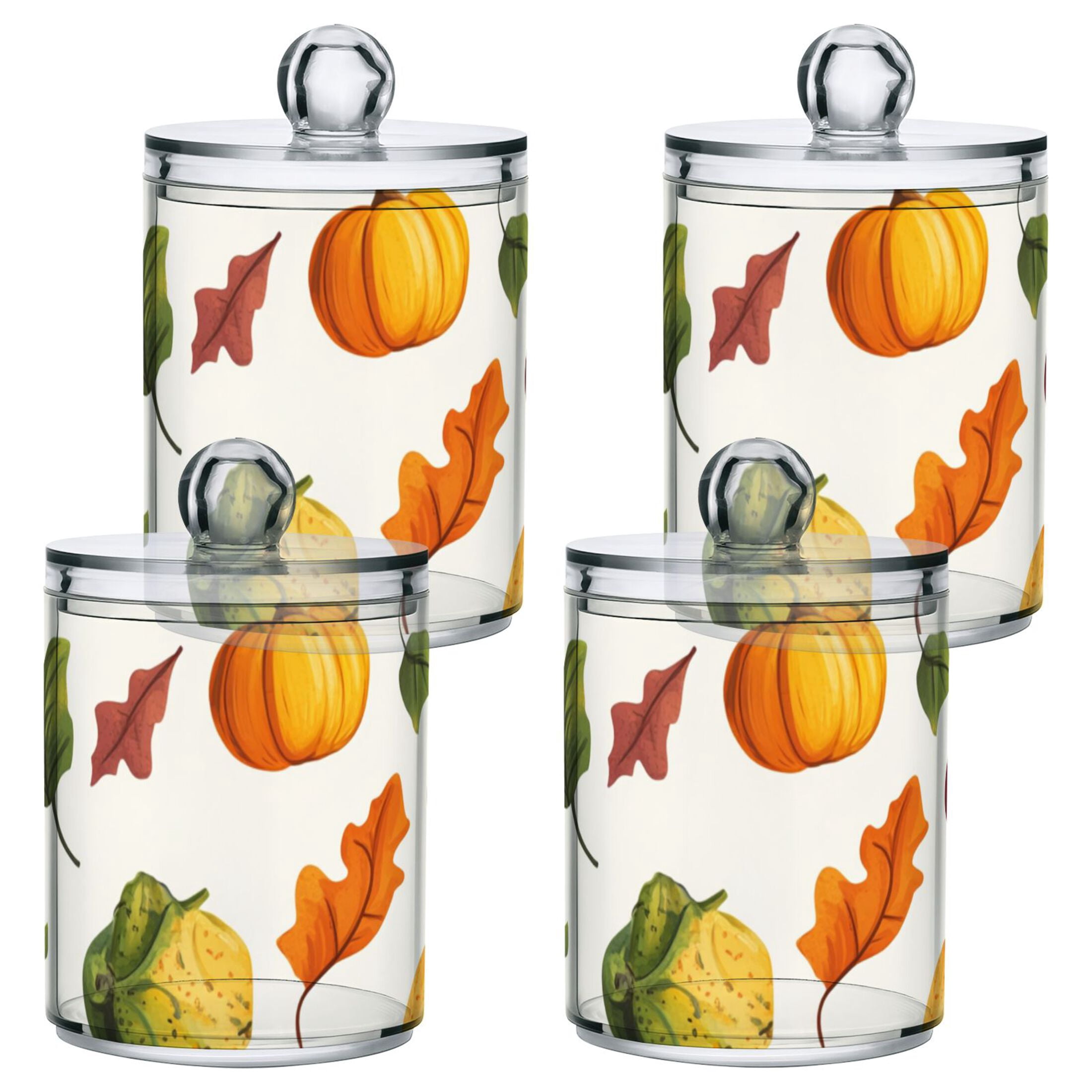Ckdifva Thanks Giving Vegetable Storage Jar with Lid Acrylic Organization Storage Containers Set of 4