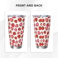 thumbnail image 3 of Haiem Hand Drawn Strawberry Printed 20oz Straight Skinny Car Cups With Insulated Cup Sleeve Portable Handle, Sports Travel Coffee Mug, Stainless Steel, Insulated-Straw Three-piece Set, 3 of 8