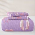 thumbnail image 5 of Manfei Pink Purple Bow Twin Quilt Set For Kids,Cute Coquette Bow Pattern Twin Coverlet Set For Girl,2pcs, 5 of 7