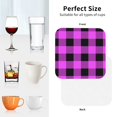 thumbnail image 6 of Naloa Purple Black Buffalo Plaid Coasters for Set of 4 - PU Leather Coasters, Coasters for Table Cup Tea Coffee Beer, Decorative for Kitchen Homedecor (Round), 6 of 6