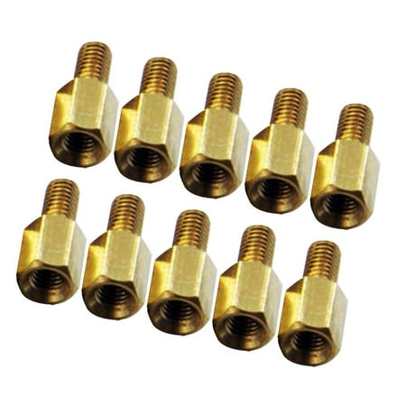 

10Pieces Single-head Hexagonal Copper Column/Stud - as described+as described 6mm+6mm