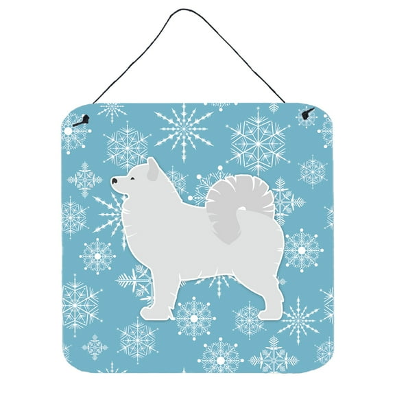 Caroline's Treasures BB3559DS66 Winter Snowflake Samoyed Wall or Door Hanging Prints, 6x6, multicolor