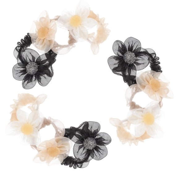 LOLIPPYY 9Pcs Simple Design Flower Hair Ties for Women in Various Occasions