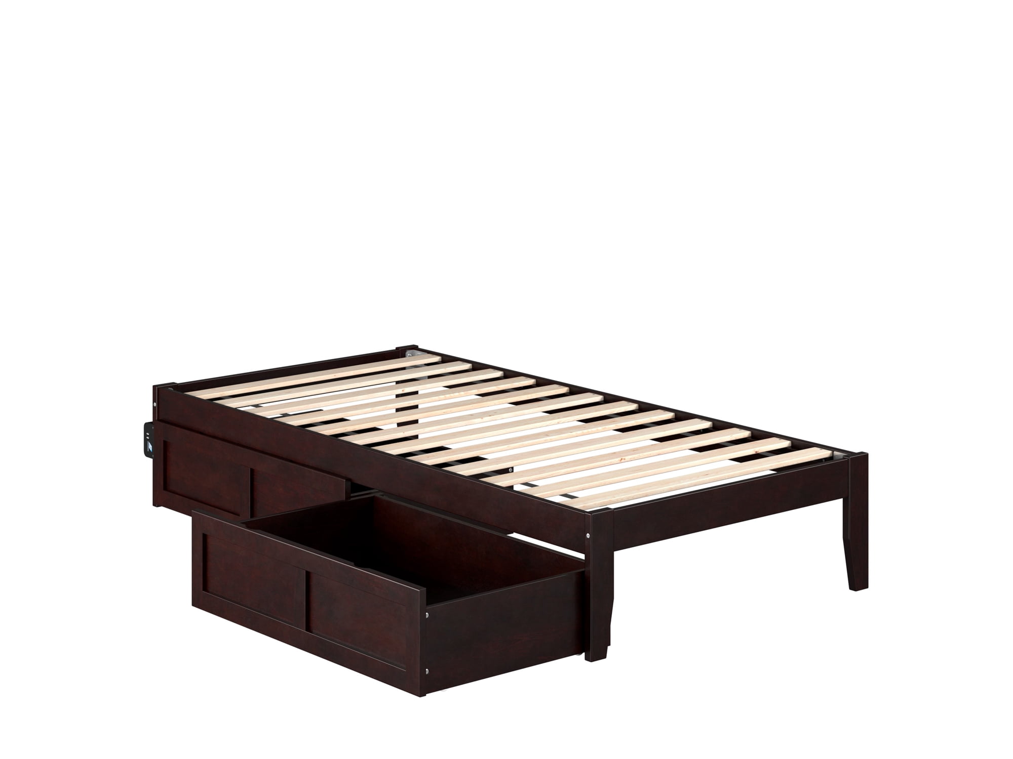 AFI Colorado 14" Twin Wood Platform Bed Frame with Set of 2 Storage Drawers, Espresso