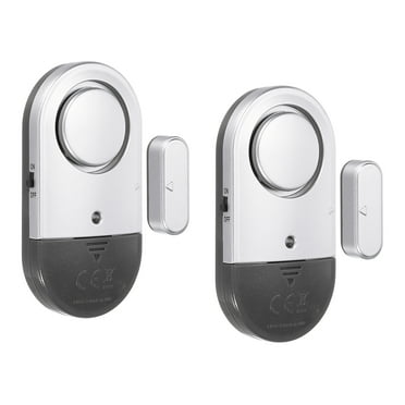 Uxcell Door Alarm Sensor, 2 Pack 125dB Door Window Open Alarm Sensor, Black Silver Tone