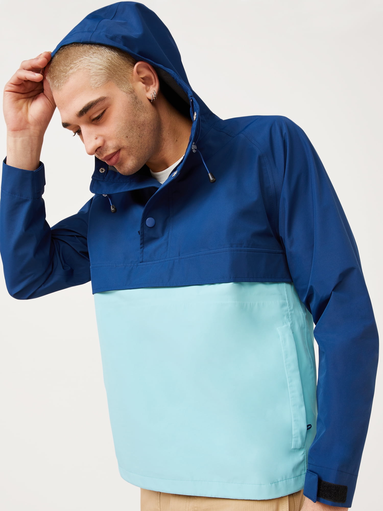 Free Assembly Men's Waterproof Anorak, Size: 2XL, Blue
