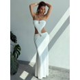 thumbnail image 3 of White Backless Cutout Maxi Slip Dress With Gold-Tone Embellishments, 3 of 21