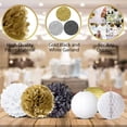 thumbnail image 3 of EpiqueOne 22pc Black, White, and Gold Decorative Party Decoration Kit with Paper Pom Poms and Lanterns, 3 of 9