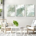 thumbnail image 2 of Sage Green Boho Wall Art Set of 3,Minimalist Boho Framed Wall Art Geometric Line Leaf Sun Moon Beige Green Canvas Artwork Paintings Wall Decor Living Room,Modern Abstract Sage Green Decor, 2 of 5