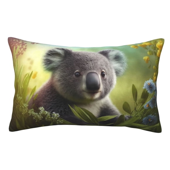 KLL Daisy Koala Pillow Covers Envelope Closure,Super Soft and Cozy Fuzzy Fleece Pillow Case Cover-14"x20"