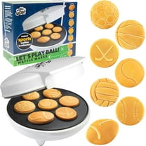 Waffle Wow Sports Waffle Maker- Make Breakfast a Slam Dunk- Bakes 7 Themed Pancakes Including Football, Baseball, Basketball, Soccer, Tennis & More- Electric Nonstick Pan Cake Bakes