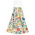 thumbnail image 7 of Yayeee Kitchen Hanging Hand Towels Set of 2 with Loop Bathroom Absorbent Tie Towel, Cartoon Animals, 7 of 7