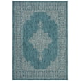 thumbnail image 2 of SAFAVIEH Courtyard Delbet Medallion Indoor/Outdoor Area Rug, Teal/Ivory, 6'7" x 9'6", 2 of 7