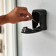 Iron Lock® Key Lock Box Wall Mount – Medium Waterproof Heavy-Duty Metal Safe with 4-Digit Combination for Outdoor Access, Home Entry, Office Security, Rentals & Airbnb Use (Black, Medium)