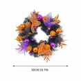 thumbnail image 4 of Eliaeconx Halloween Wreath with Lights, Illuminated Pumpkin Round Ball Door Hanging, LED Decorative Grapevine wreath, for Indoor Outdoor Halloween Party Decor, Black, 4 of 7