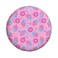 thumbnail image 2 of Easygdp Pink Donuts Automobile Tire Dust Cover, 14-17in Spare Tire Cover Universal Fit for Trailer, Car, Truck, SUV, Jeep - 17 inch, 2 of 9