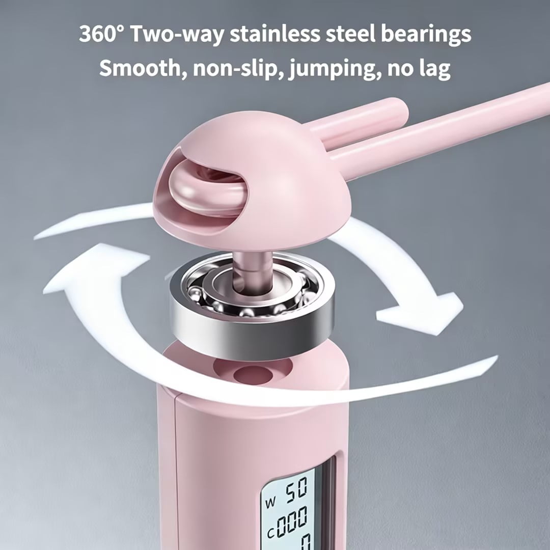 2-in-1 Wireless Jump Rope with Weighted Balls, Smart Display, and Accurate Counting—Perfect for Men and Women’s Fitness and Cardio Workouts (Pink)