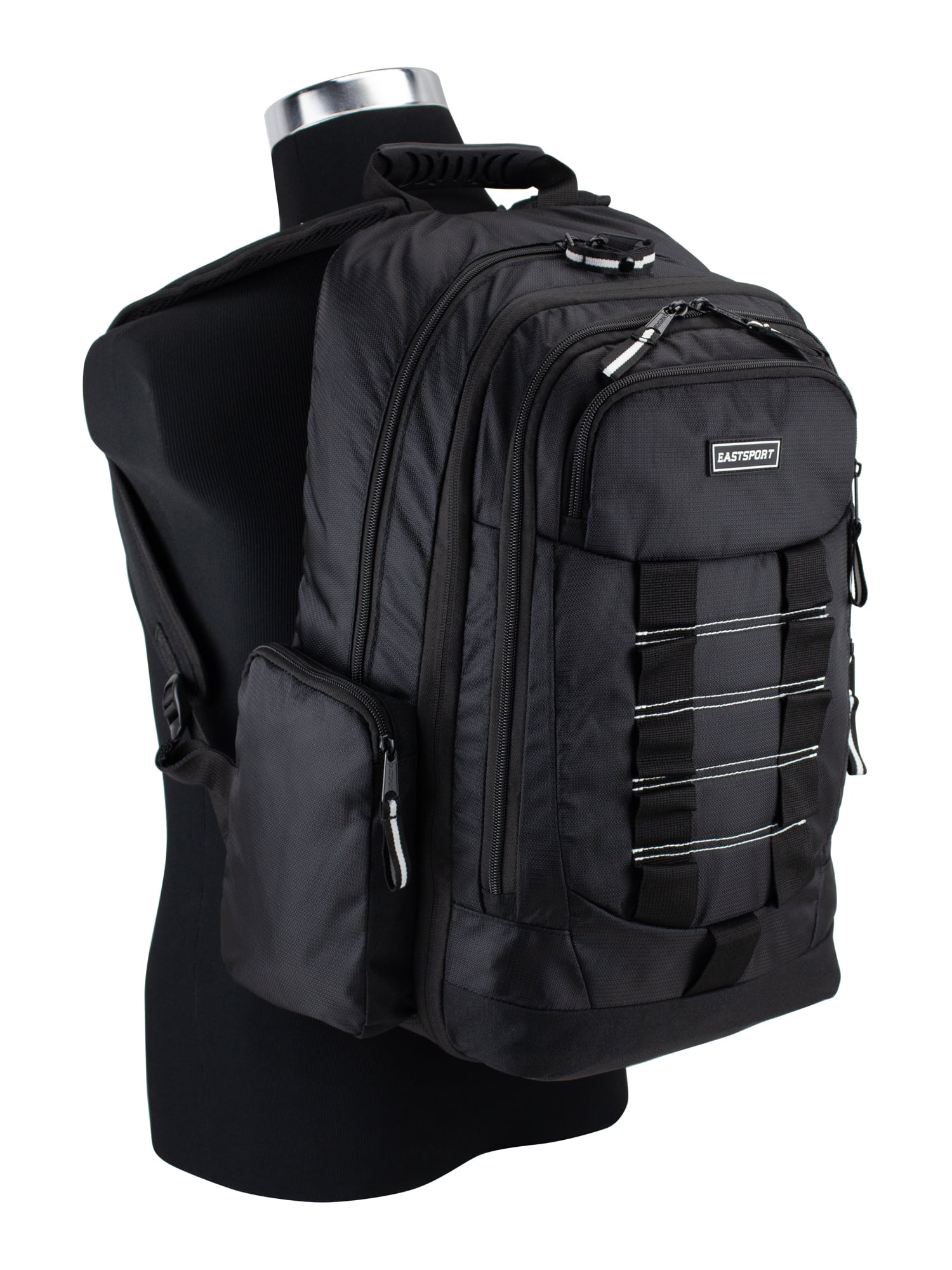 Eastsport Unisex Allegiance Expandable Recycled Backpack, Black