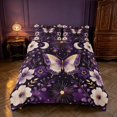 thumbnail image 3 of Homewish Girls Butterfly Bedding, Chic Floral Leaf Duvet Cover Full, Black Reversible 3pcs, 1 Duvet Cover and 2 Pillowcases, 3 of 6