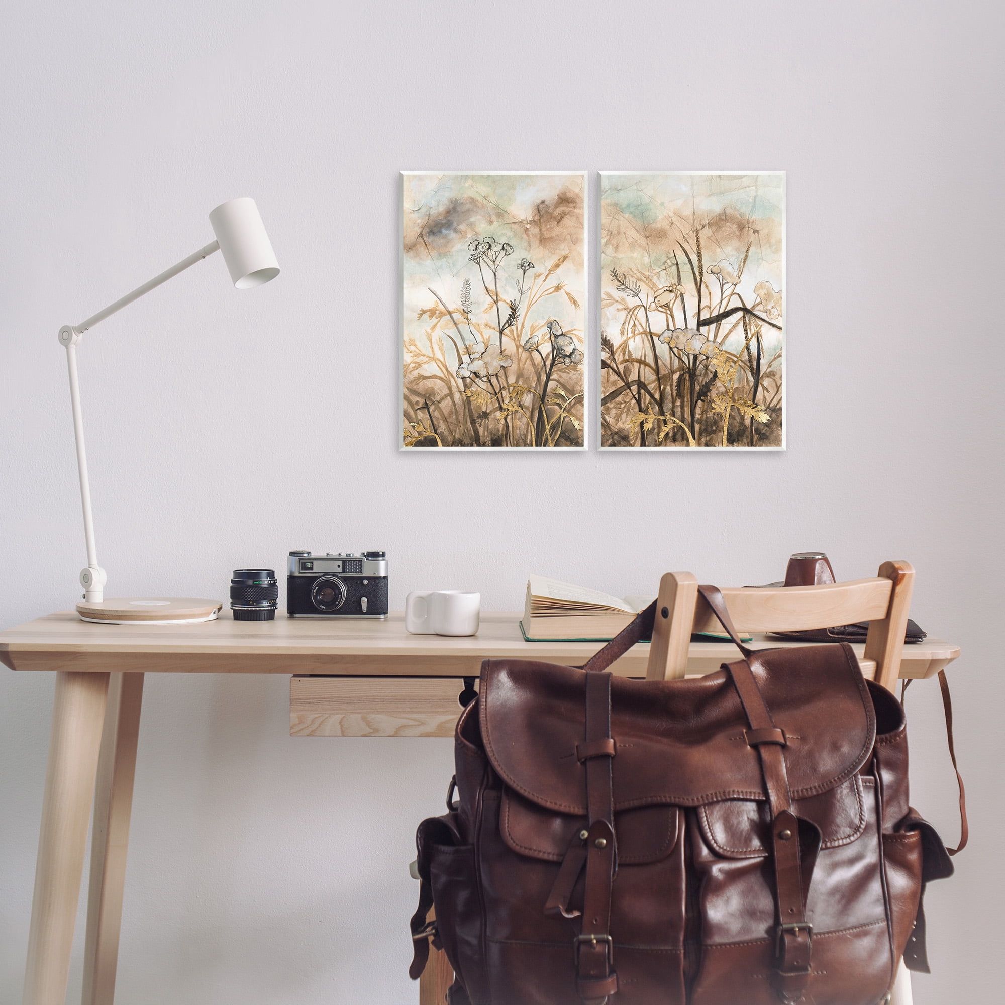 Stupell Industries Abstract Nature Outlines Landscape Painting Unframed Art Print Wall Art, 10 x 15, Set of 2