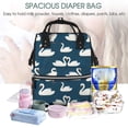 thumbnail image 5 of Pofeuu White Swam Print Diaper Bag Backpack, Multifunction Travel Pack Maternity Baby Changing Bags, Large Capacity, Waterproof, 5 of 6