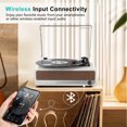 thumbnail image 5 of Udreamer Vinyl Record Player With Bluetooth,All In One 3-Speed Vintage Audio Turntables,White, 5 of 8