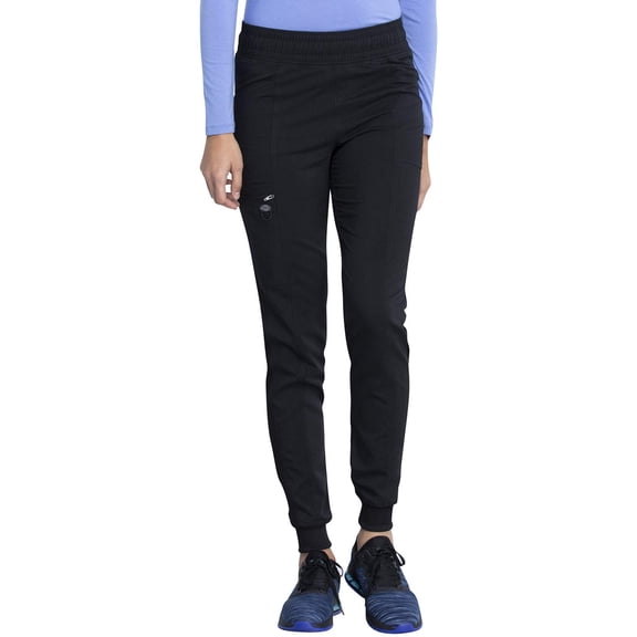 Dickies Women Scrub Pant Mid Rise Jogger with 5 Pocket and Elastic Waistband DK155P, XXS Petite, Black