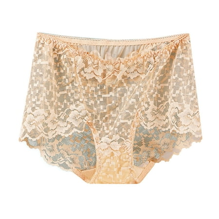 Bigersell Leakproof Underwear for Women Clearance Cotton Cheeky Underwear Women Briefs Panty Style P-1683 Polyester Cheeky Panties Thong Underwear Briefs High Waist Women s Panties Beige XXL