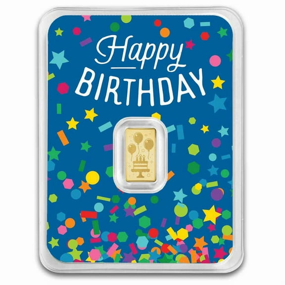 1/2 gram Gold Bar - Happy Birthday (Confetti Card TEP)