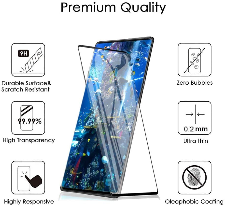 2 Pack Galaxy Note 9 Screen Protector,Top Craft Support Fingerprint Recognition No Bubbles Tempered Glass Screen Protector Compatible with Samsung Galaxy Note 9 HD Clear 9H Hardness