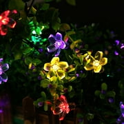 QiShi Christmas Solar Lights Landscape Solar String Lights,22.96ft 50 LED Waterproof Fairy String Lights Blossom Flower Decorative Light (Multi Color)