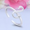 thumbnail image 2 of 10mm- SwanToe Band Ring 925 Sterling Silver Thin Adjustable Stylish Rings for Women, 2 of 5