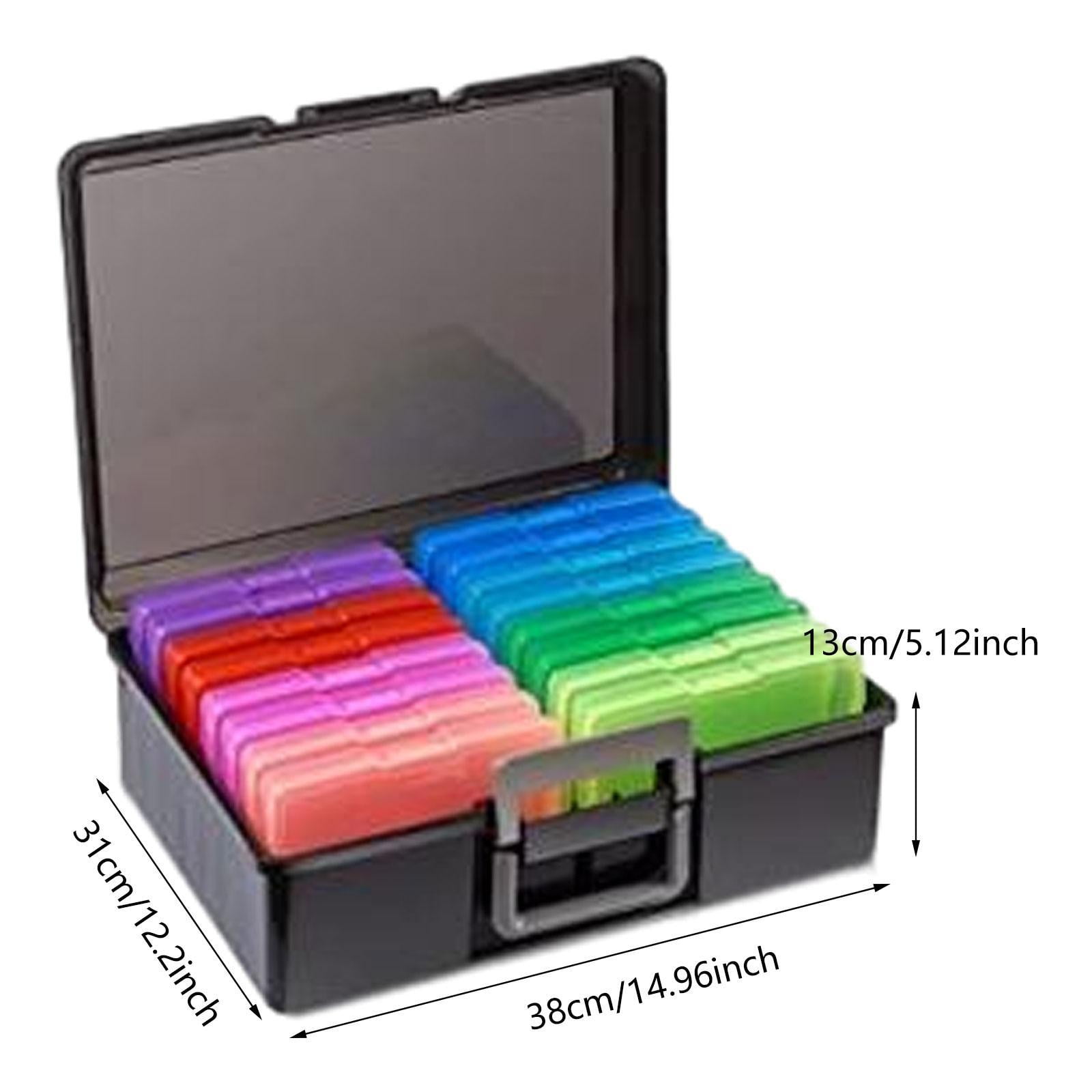 Fiocias Photo Box Photos Organizer Office Sturdy Transparent Portable for Greeting Cards