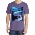 thumbnail image 2 of Wild Bobby, Winter Dire Snow Wolf, Animal Lover, Garment-Dyed Washed Look Short Sleeve T-Shirt, Purple, X-Large, 2 of 3