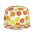 thumbnail image 2 of Daiia Lemon Orange print Flat Bill Hats Flat Brim Trucker Cap Baseball Cap Adjustable Classic Low Profile Hat Unconstructed Plain Cap, 2 of 9