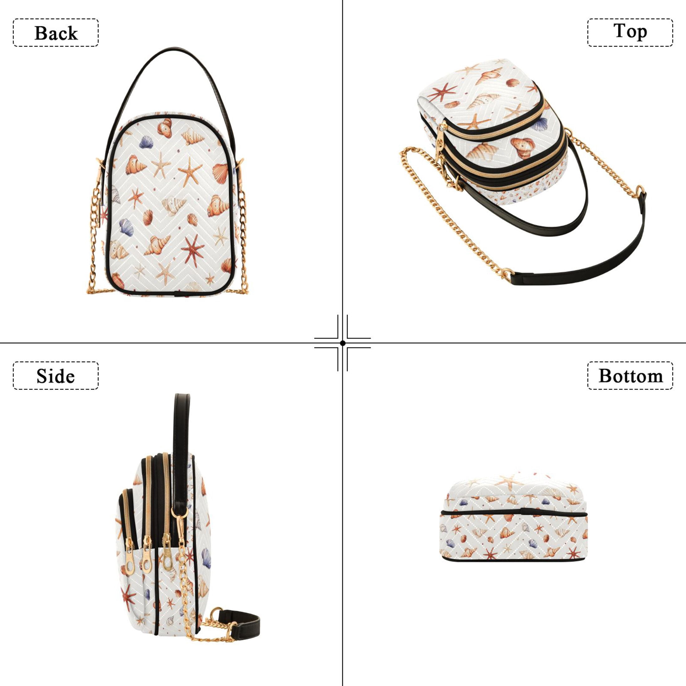 Small Crossbody Bags for Women Beach Seashell Cute Cell Phone Wallet Multi Zipper Pockets Purse Handbag