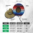thumbnail image 4 of Straw Beach Hat - UPF 50+ Cotton Patriotic Under Brim Lifeguard - Drawstring Fit - Medium, 4 of 6