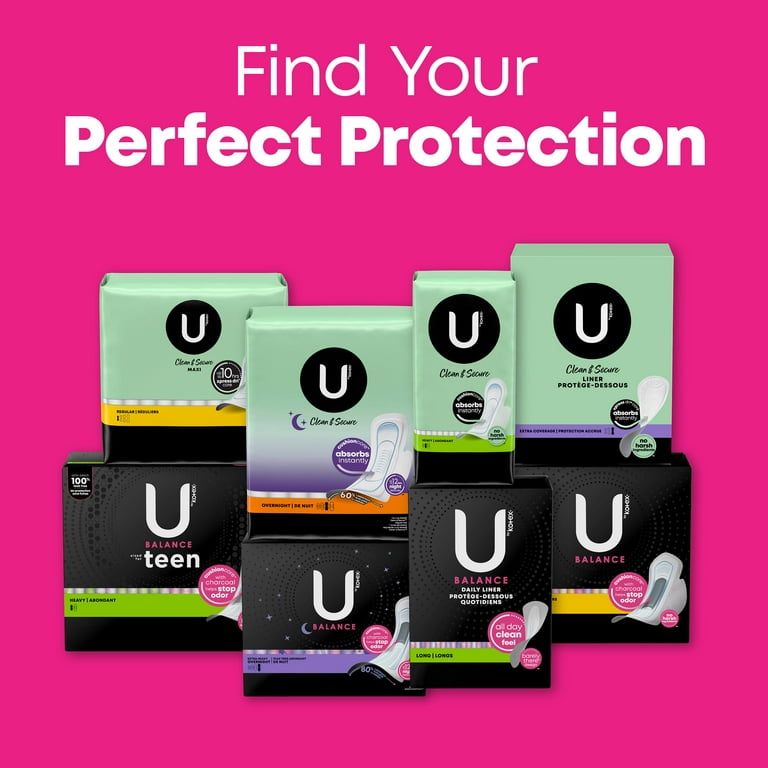 U by Kotex Balance Daily Wrapped Panty Liners, Light Absorbency, Regular  Length, 100 Ct 