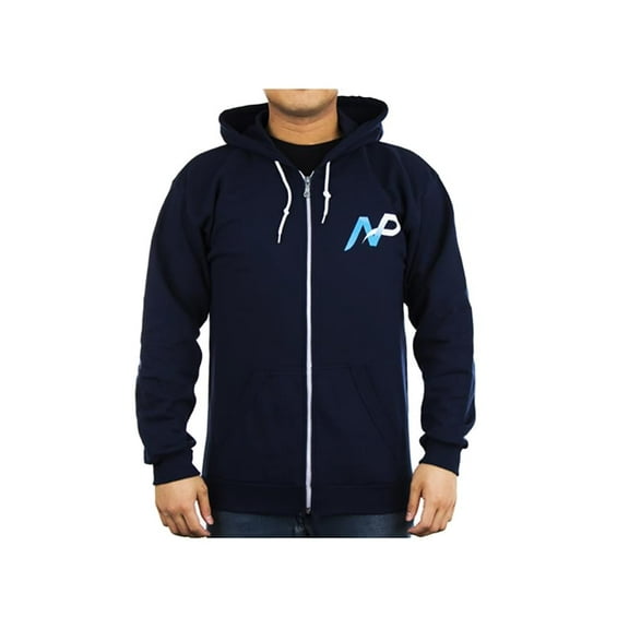 Gaya Entertainment Team NP Logo Blue Zip-Up Men's Hoodie, X-Large Male
