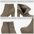 thumbnail image 2 of Dream Pairs Women's New Slip On Ankle Boots Chunky High Heel Side Zipper Boots STOMP KHAKI Size 12, 2 of 5