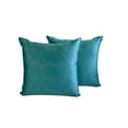 thumbnail image 4 of The HomeCentric Decorative Throw Pillow Cases Turquoise Pack of 2, 12"x12" (30x30 cm) Satin Solid Cushion Covers For Sofa, Solid Modern Style - Turquoise Slub Satin, 4 of 10