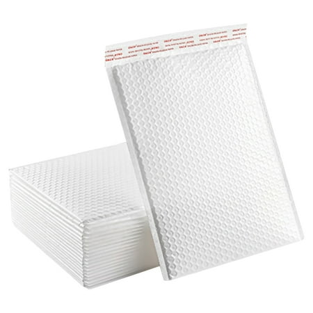 50 Pcs Self- Seal Shipping Bag Package Bubble Envelope Shockproof Clothing White or