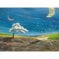 thumbnail image 2 of Larotonda, Donato 18x15 Black Ornate Wood Framed with Double Matting Museum Art Print Titled - La grande luna sta lì a guardare, 2 of 4