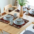 thumbnail image 6 of Lodge Placemats Set of 4 18" x 12", Rustic Oriental Bear Deer Fish Print Table Mats Heat-Resisting Non Slip Reversible Burlap Coffee Place Mats for Party Dining Table Kitchen Decor and Accessories, 6 of 8