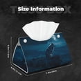 thumbnail image 6 of Lsque Lonely Night Wolf Printed Long Tissue Box Cover Holder, Facial Paper Organizer Dispenser,Triangle with Bottom Belt, PVC Leather Decorative Organizer, 6 of 9