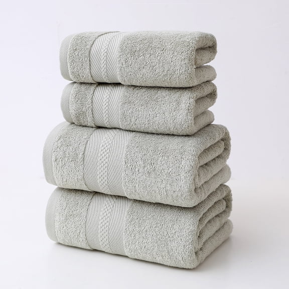 4 Piece Premium Towel Set, 2 Bath Towels , 2 Hand Towels , Ring Spun Cotton, Highly Absorbent Towels for Bathroom, Gym, Hotel, and Spa,Green
