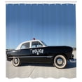 thumbnail image 3 of Ambesonne American Shower Curtain, Old Police Car Digital, 69"Wx70"L, Blue Beige and Black, 3 of 3