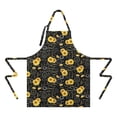 thumbnail image 2 of Black Sunflower Word Pattern Apron-Garden Aprons for Women with Pockets-Cotton Linen Waterproof Kitchen Cooking Gardening Aprons Adjustable for Kitchen,Cooking,BBQ and Salon 33x27 Inch, 2 of 7