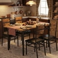 thumbnail image 4 of Classic 3-Piece Dining Table Set for 2–Square Kitchen Table with 2 Upholstered High-Back Chairs,Sturdy Metal Frame,Space-Saving Dinette for Apartment,Dining Room,Breakfast Nook–Vintage Color,1+2 Set, 4 of 8